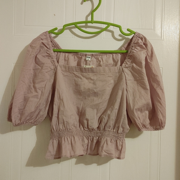 Uniqlo Cotton Cropped Short Sleeve Blouse NWT - Picture 5 of 9